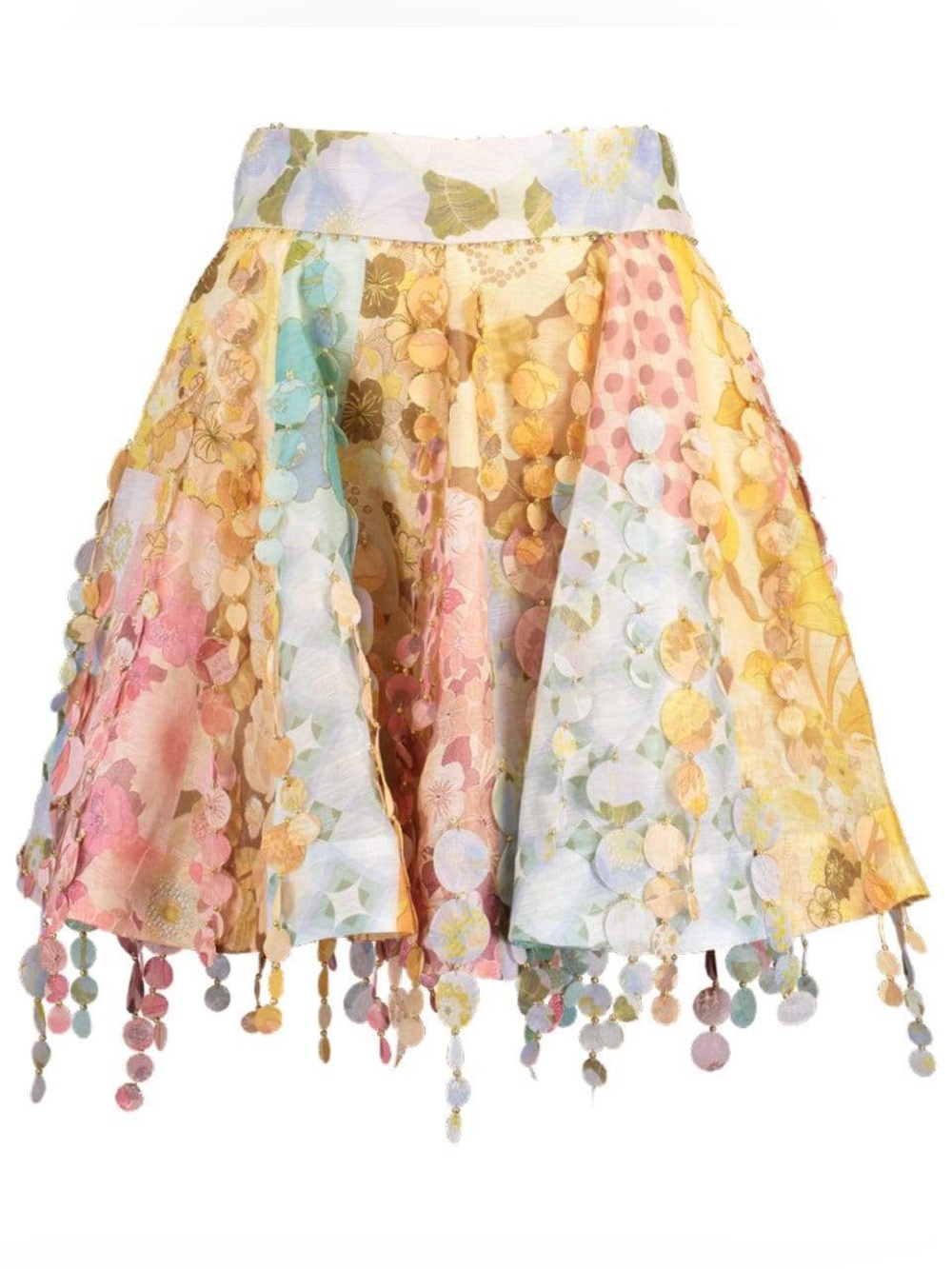 Zimmermann Tempo Disco Patch Tassel Mini Flare Skirt - Picture 3 of 11